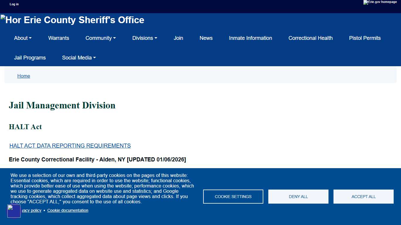 Jail Management Division | Erie County Sheriff's Office